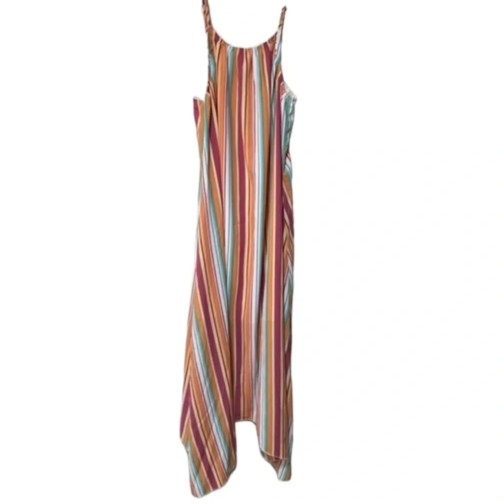 First In Line Bright Striped Dress Flowing Material Size XL - Picture 2 of 5